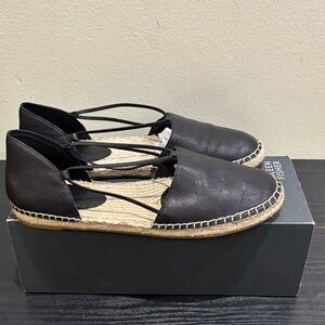 Eileen Fisher Black Leather Espadrilles